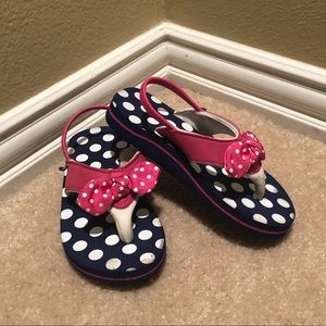 Little girls polka dotted sandals
